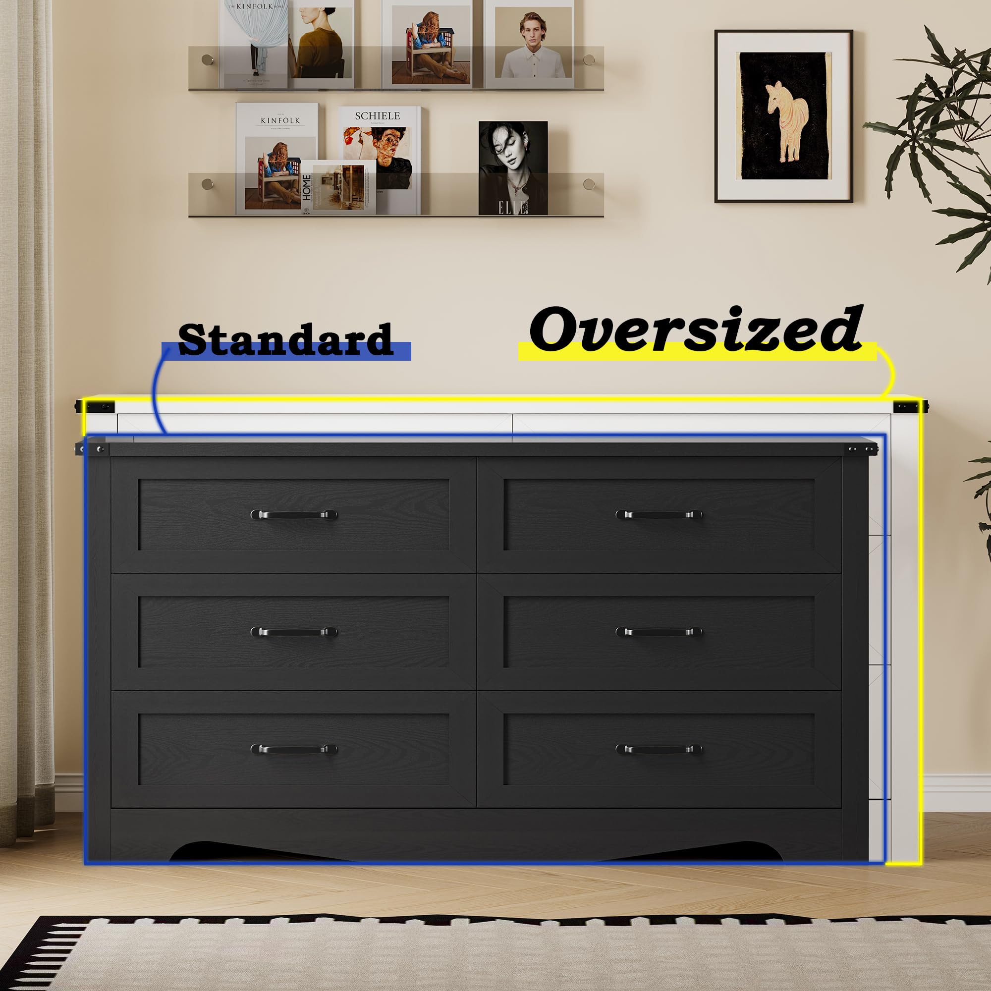 Amazon.com: BORNOON 6-Drawer Dresser for Bedroom, Modern Wooden